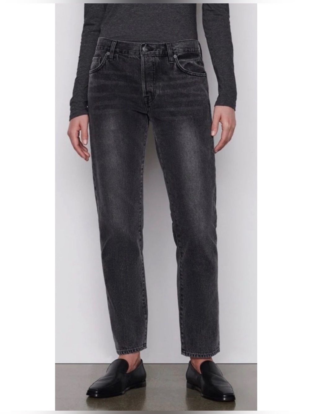 FRAME DENIM Jeans Le Slouch Women's Gray Faded Black Size 31